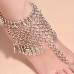 Boho Coin Fringe Anklet New